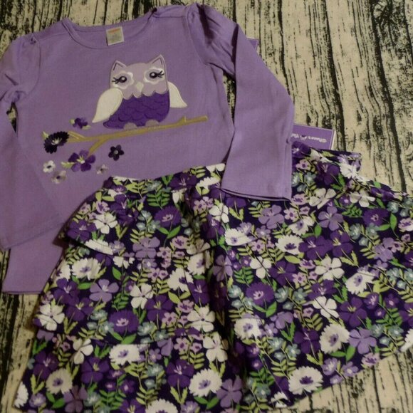 Gymboree Whooo's Cute Size 6 Owl Shirt Skort Outfit NWT - Picture 2 of 4